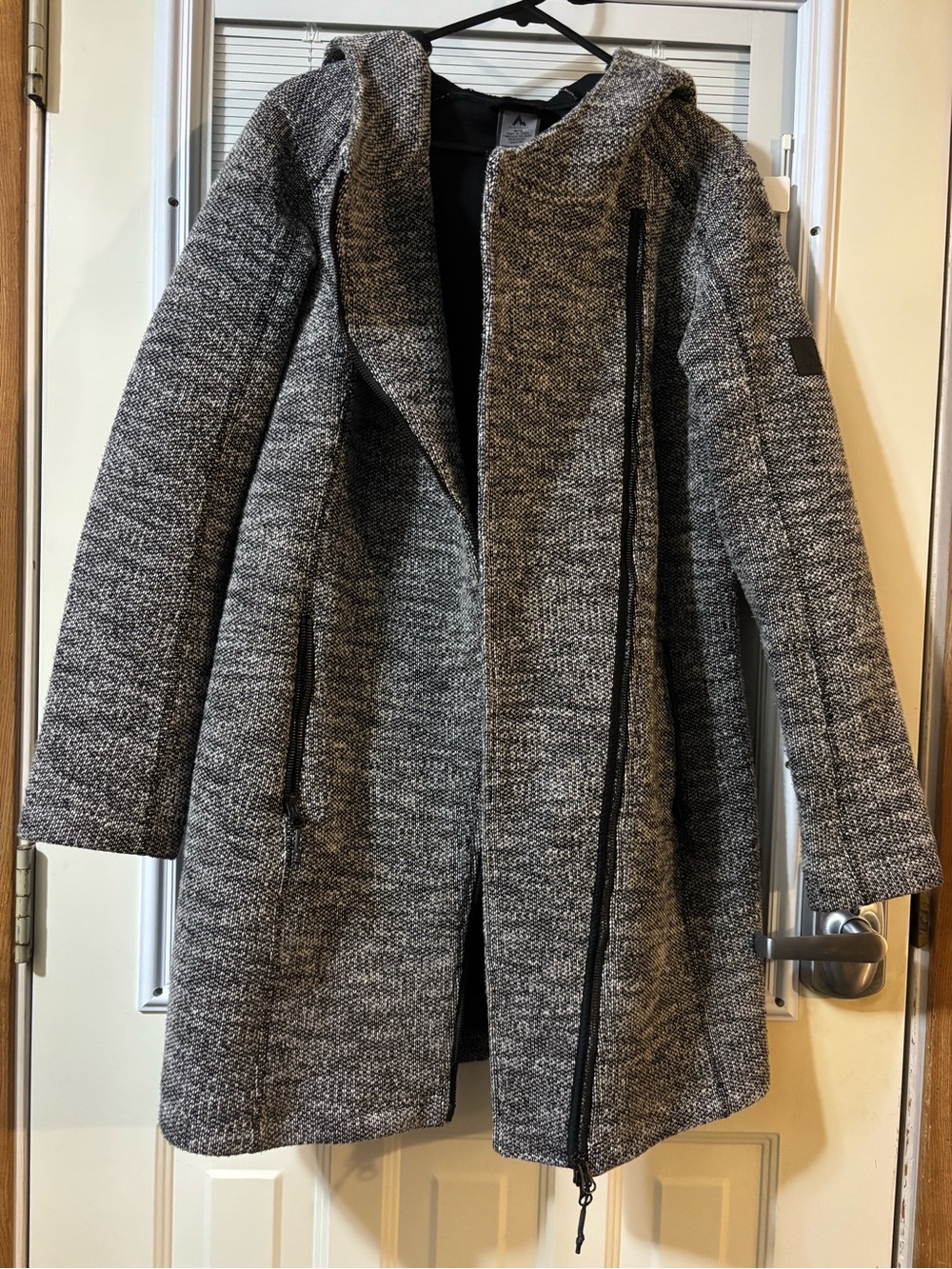 Women’s Hooded Tweed Trench Coat - Gray